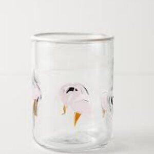 Anthropologie Icon Juice Glass Flamingo